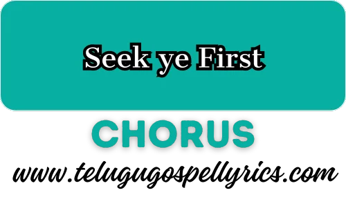 Seek ye First