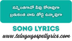 Nannenthagano Neevu Koravuga Song Lyrics | Telugu Christian Song Lyrics