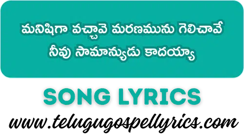 Manishiga Vachchave Song Lyrics