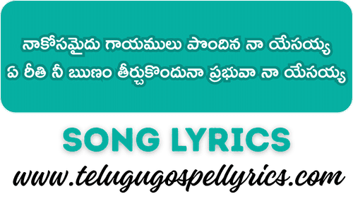 Naakosamaidu Gaayamulu Pondina Song Lyrics
