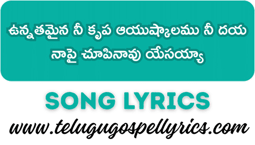 Unnathamaina Nee Krupa Song Lyrics