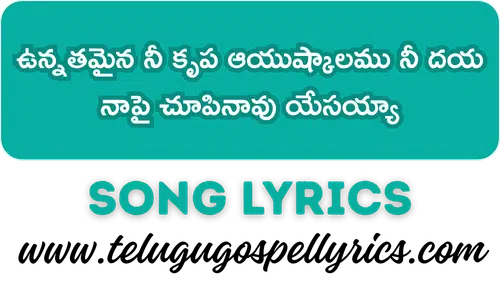 Unnathamaina Nee Krupa Song Lyrics